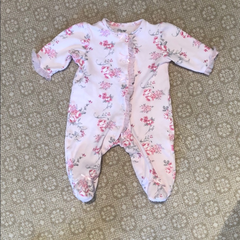 Floral footie pajama